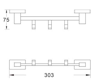 Планка с крючками Shevanik SG5631G золотой сатин